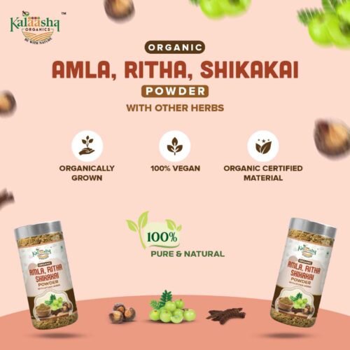Organic Amla, Ritha and Sikakai Powder - Image 3