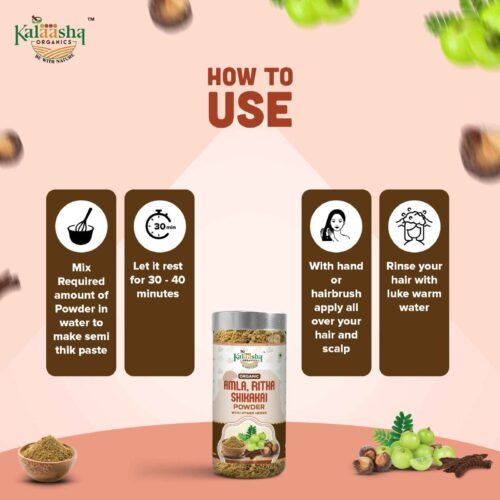 Organic Amla, Ritha and Sikakai Powder - Image 5